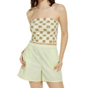 NEW bp. Tube Top Green- Ivory Tic Tac Check tube top 1x